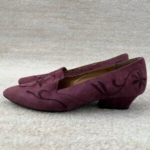 Vintage Vittorio Ricci Embroidered Kitten Heels Shoes 7